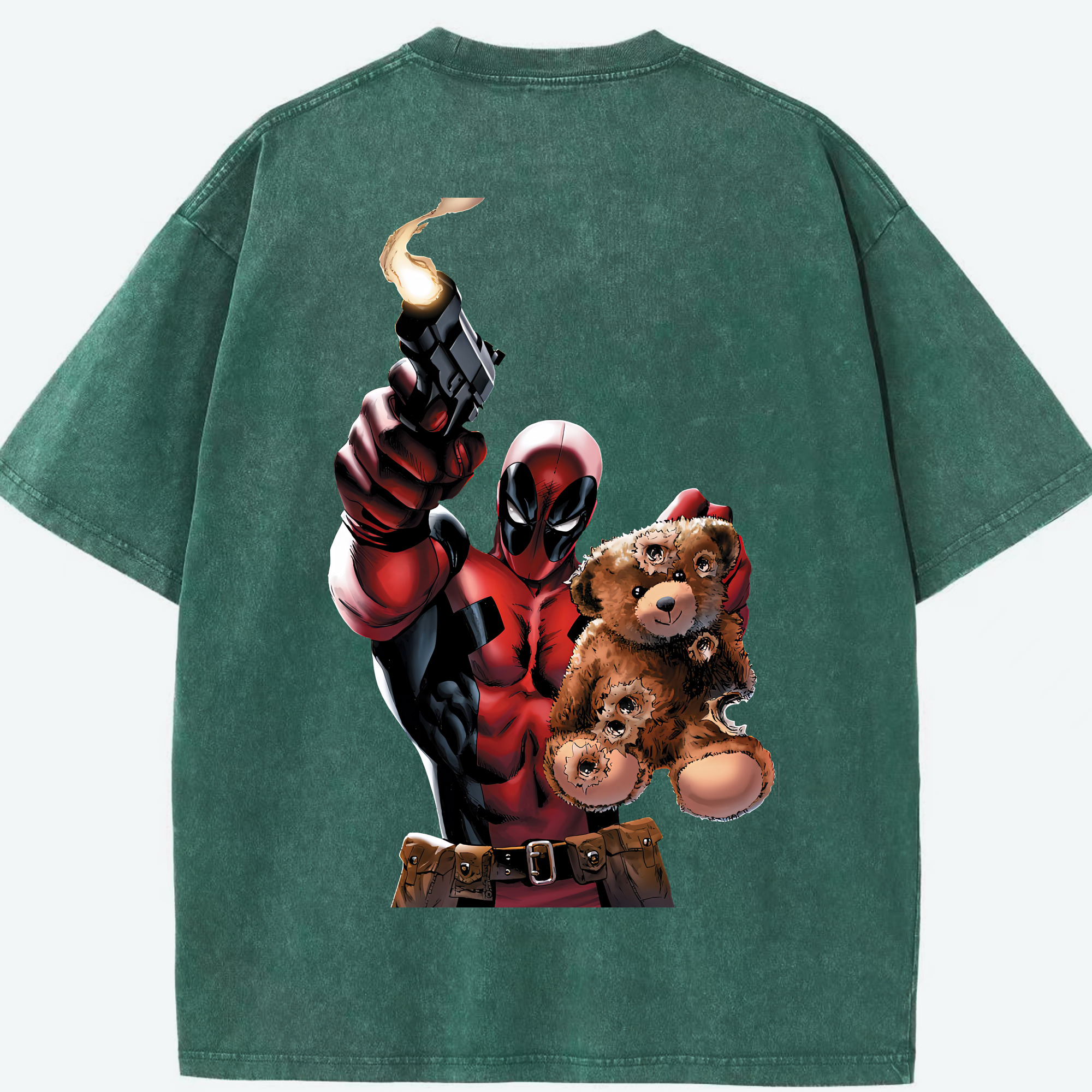 （画像用） Deadpool デッドプール 綿100% ヴィンテージ風 半袖Tシャツ（背面プリント）